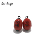 Enamel Lucky Lantern Jingle Bell Charms Pendant Decoration