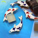 10pcs Chinese Fancy Carp Pendants for Jewelry Making