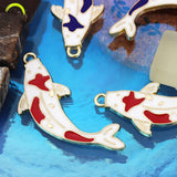 10pcs Chinese Fancy Carp Pendants for Jewelry Making
