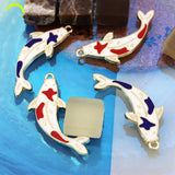 10pcs Chinese Fancy Carp Pendants for Jewelry Making