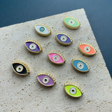 Enamel Evil Eye Beads Big Hole Charms for Jewelry Making