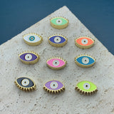 Enamel Evil Eye Beads Big Hole Charms for Jewelry Making