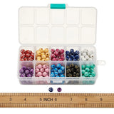 Metal Enlaced Plating Acrylic Beads 8mm Round Cross Mixed Color