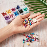 Metal Enlaced Plating Acrylic Beads 8mm Round Cross Mixed Color