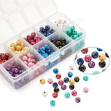 Metal Enlaced Plating Acrylic Beads 8mm Round Cross Mixed Color