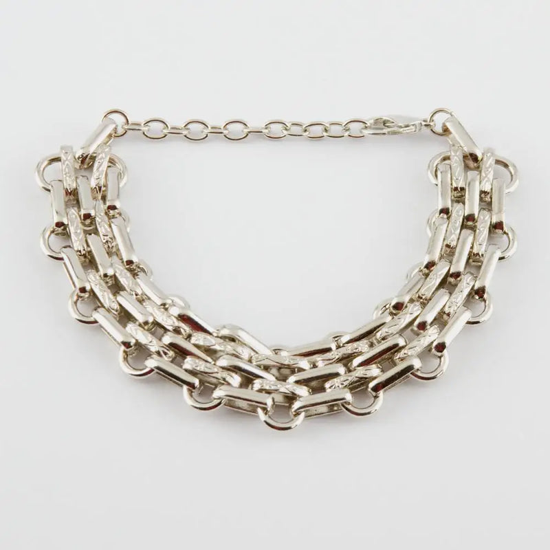Metal Bracelet with Pearl Detailing