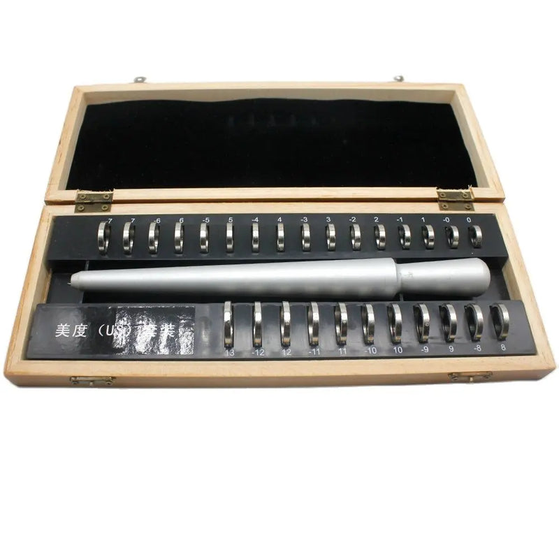 Metal Finger Gauge Ring Sizer Measuring Set HK US Mandrel Jewelry Tool