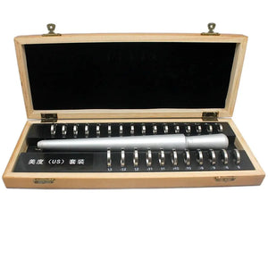 Metal Finger Gauge Ring Sizer Measuring Set HK US Mandrel Jewelry Tool