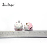 Metal Fortune Cat Bell Charms Necklace Bracelet Pendants