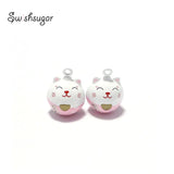 Metal Fortune Cat Bell Charms Necklace Bracelet Pendants