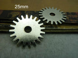 Antique Silver Metal Gears and Sprockets Set of 50, Steampunk Altered Art 25mm
