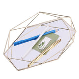 Metal Glass Jewelry Tray Makeup Cosmetic Organizer Storage Box