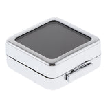 Metal Glass Top Foam Insert Gem Jars Box Gemstone Storage Display Tray