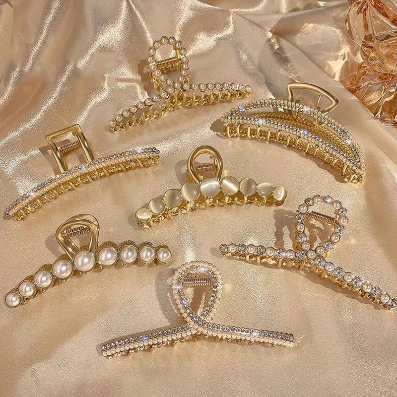 Vintage Rhinestone Hair Clips Geometric Hairpins Barrette Hair Accessories