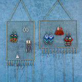 Metal Grid Rectangle Wall Shelf Earring Organizer Jewelry Holder