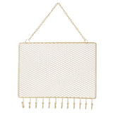 Metal Grid Rectangle Wall Shelf Earring Organizer Jewelry Holder
