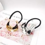 Metal Hair Ring Ponytail Rope Silver Hair Clip Elastic Hair Band