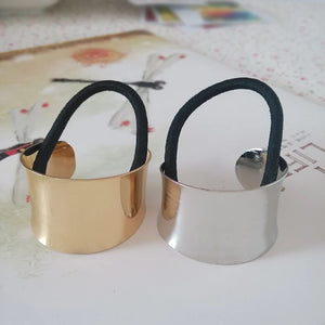 Metal Hair Ring Ponytail Rope Silver Hair Clip Elastic Hair Band