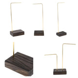 Metal Hanging Jewelry Stand Holder Storage Display Rack with Wooden Base