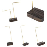 Metal Hanging Jewelry Stand Holder Storage Display Rack with Wooden Base