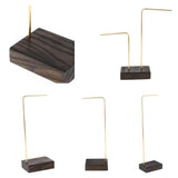 Metal Hanging Jewelry Stand Holder Storage Display Rack with Wooden Base