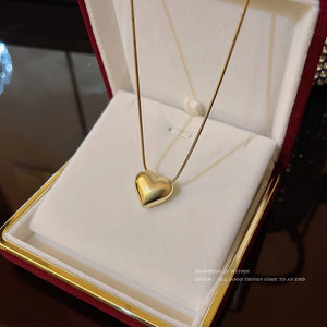 Metal Heart Necklace Female Ins Scenery Face Jewelry