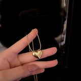 Metal Heart Necklace Female Ins Scenery Face Jewelry