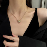 Metal Heart Necklace Female Ins Scenery Face Jewelry