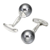 Grey Spherical Cufflinks - Men's and Women's High Cuff Button