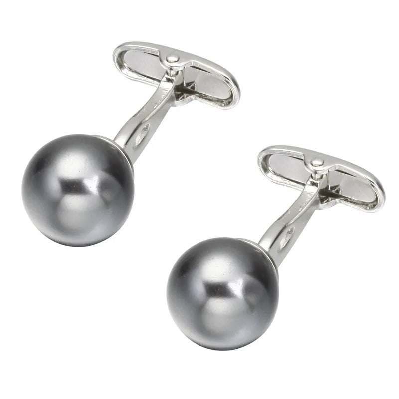 Grey Spherical Cufflinks - Men's and Women's High Cuff Button