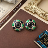 Vintage Enamel Studs Earrings for Women Party Jewelry