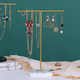 T Shape Earring Display Rack with Marble Base