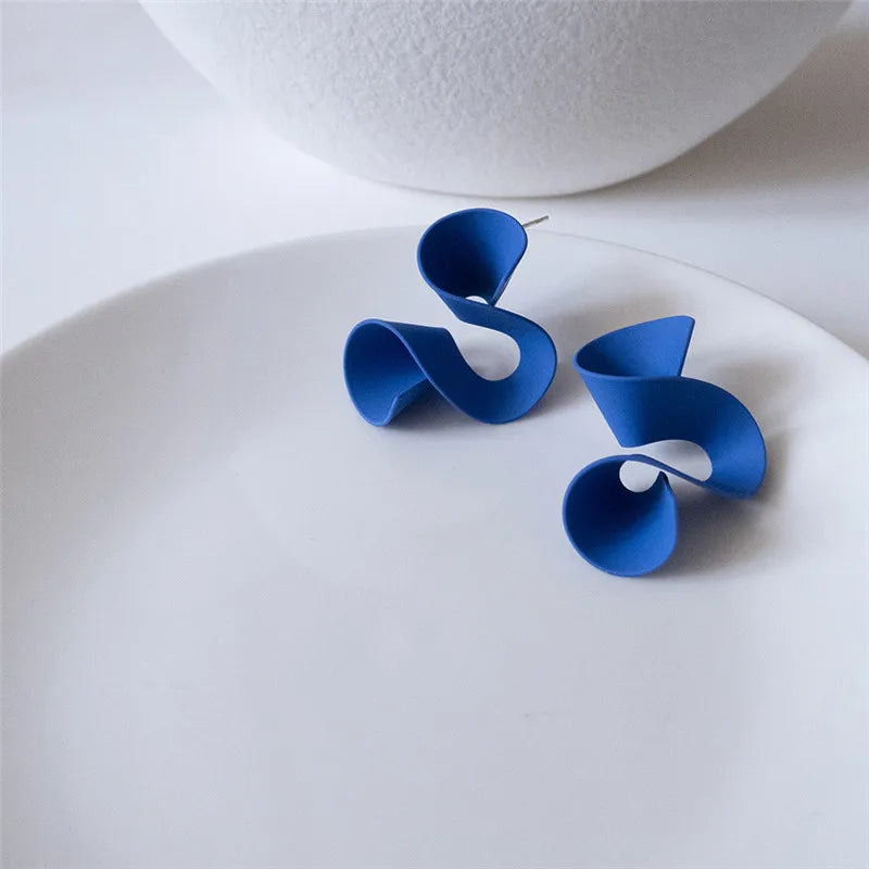 Metal Distortion Earrings Geometric Stud Earring