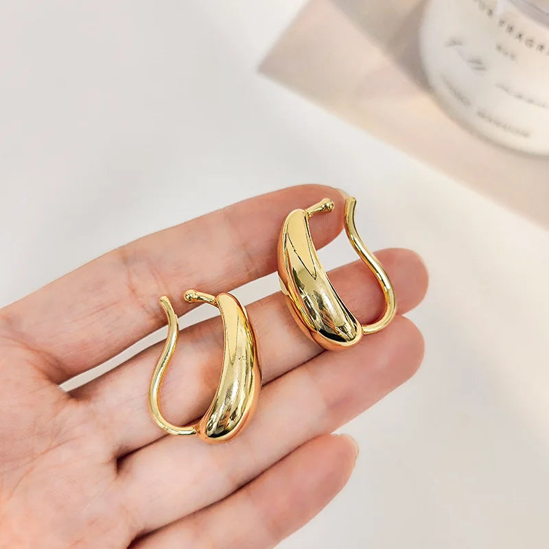 Metal Irregular Ears Hang Personality Earrings without Piercing