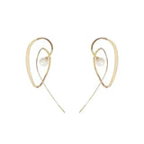 Metal Irregular Pearl Earrings European And American Style Personality