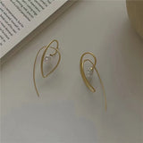 Metal Irregular Pearl Earrings European And American Style Personality