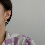 Metal Irregular Pearl Earrings European And American Style Personality
