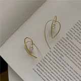 Metal Irregular Pearl Earrings European And American Style Personality