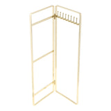 Gold Metal Jewelry Holder Foldable Portable Display Rack