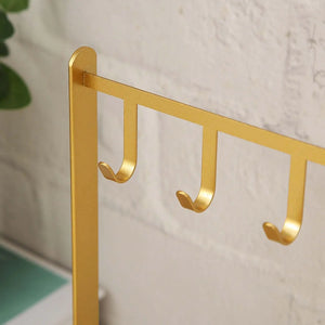 Metal Jewelry Storage Rack with Tray Necklace Holder Jewelry Organizer