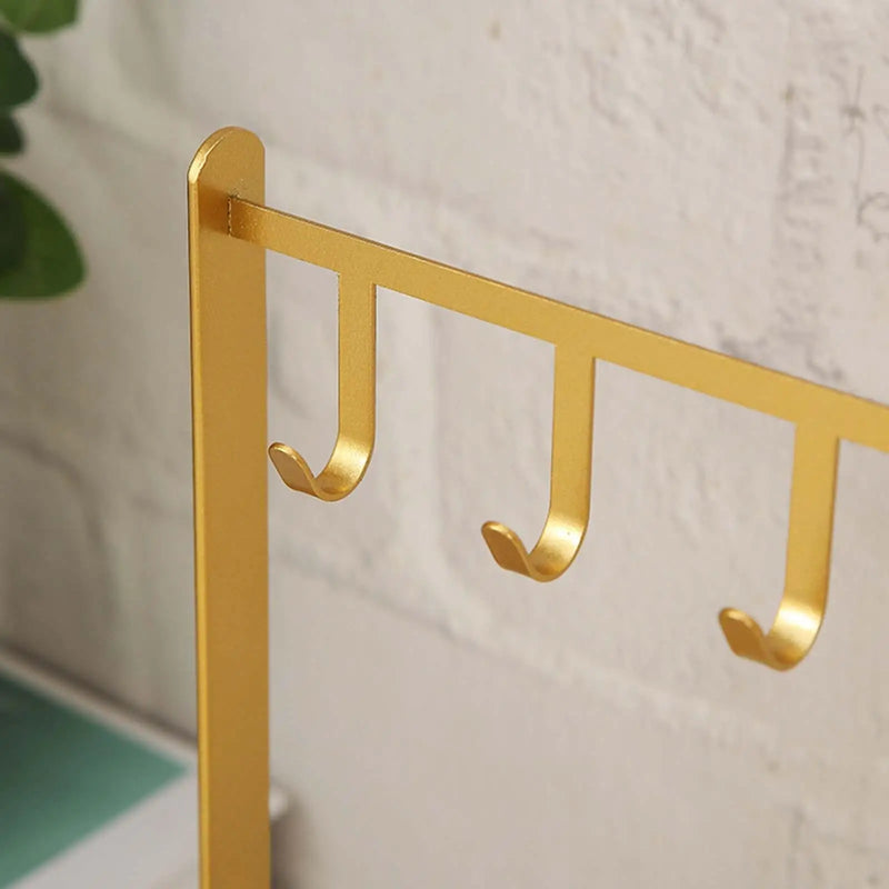 Metal Jewelry Storage Rack with Tray Necklace Holder Jewelry Organizer