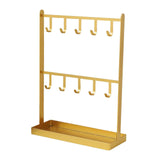 Metal Jewelry Storage Rack with Tray Necklace Holder Jewelry Organizer
