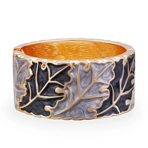 Metal Leaf Pattern Charm Alloy Bracelet for Women