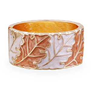 Metal Leaf Pattern Charm Alloy Bracelet for Women