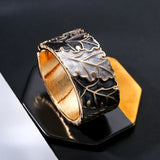 Metal Leaf Pattern Charm Alloy Bracelet for Women