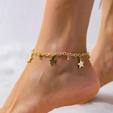 Metal Love Anklet Five-Pointed Star Moon Women's Ankle Gift
