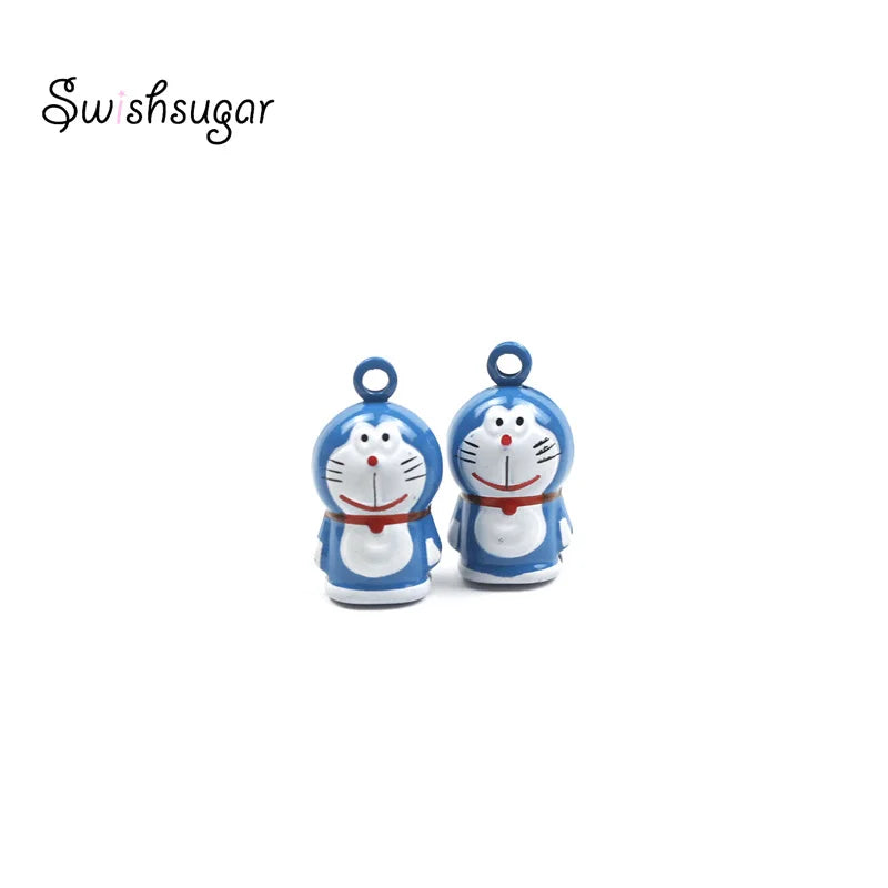 Metal Cat Cartoon Jingle Bell Charms Pendant Necklace Bracelet
