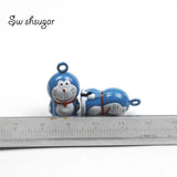 Metal Cat Cartoon Jingle Bell Charms Pendant Necklace Bracelet