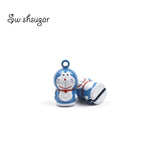 Metal Cat Cartoon Jingle Bell Charms Pendant Necklace Bracelet