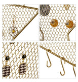 Metal Mesh Wall Hanger with Hooks Star Moon Shape